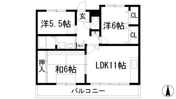 ドエル野里の物件間取画像